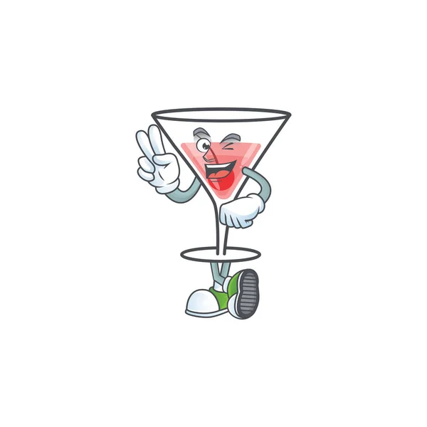 Персонаж два пальці в мультяшному коктейлі — стоковий вектор