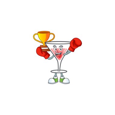 Tatlı kokteyl maskot boks şampiyonuyla yalıtılmış.