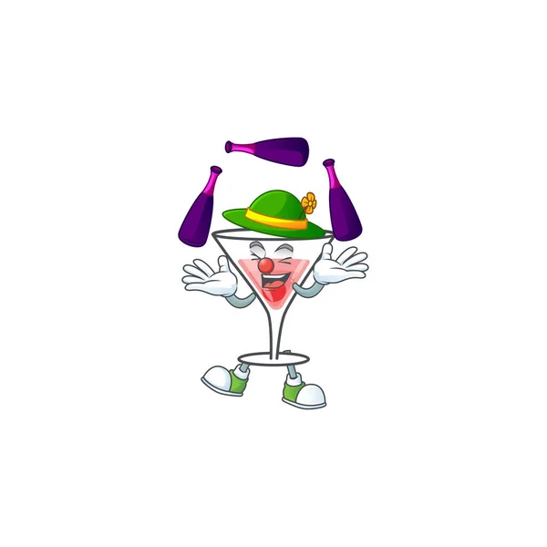 Söt cocktail isolerad med maskot jonglering — Stock vektor