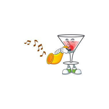 Trompet karakterli taze çizgi film kokteyli.