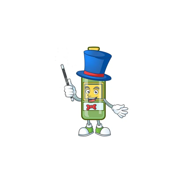 Whisky dulce de dibujos animados con el personaje de la mascota del mago — Vector de stock