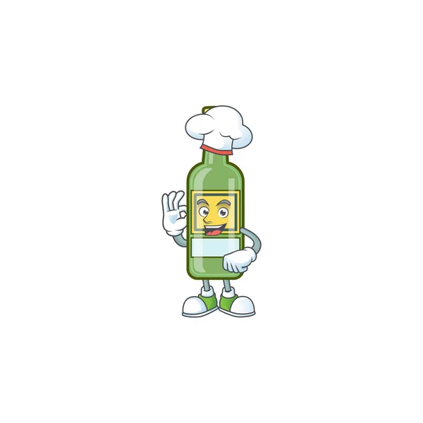 Γλυκό ουίσκι χαρακτήρα κινουμένων σχεδίων με μασκότ σεφ — Διανυσματικό Αρχείο
