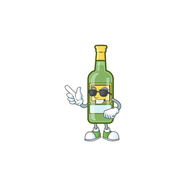 Dulce personaje de dibujos animados de whisky con la mascota super cool — Archivo Imágenes Vectoriales