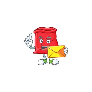 Karakter, zarfı Noel Baba çantasının içinde aç