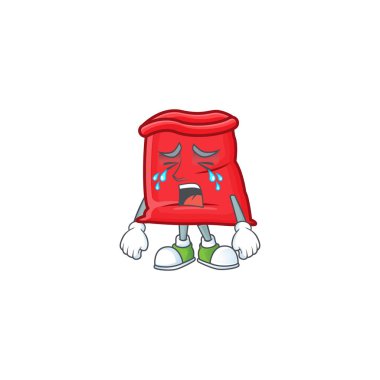 Ağlayan maskotla açılmış şirin Noel Baba çantası.