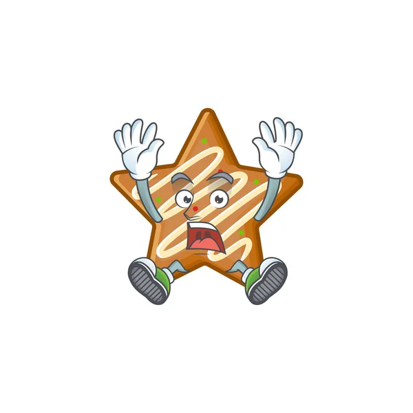 Star cookies κινουμένων σχεδίων με την επιτυχή μασκότ — Διανυσματικό Αρχείο
