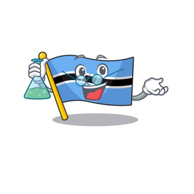 Komik Profesör çizgi film karakteri olarak Botswana 'nın elinde cam tüp vardı.