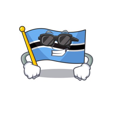 Süper havalı Botswana karakteri siyah gözlük takıyor.