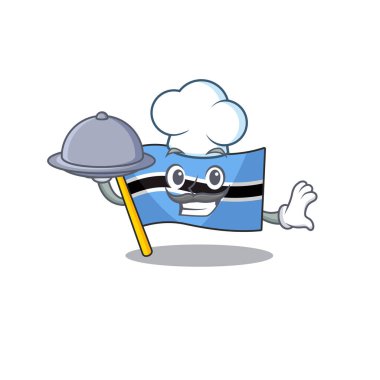 Bayrak Botswana yemek karikatürü tasarımlı bir şef olarak