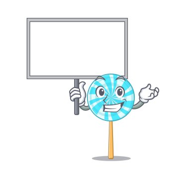 Gülen lolipop şirin çizgi film stili tahta getir.