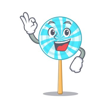 Tatlı lolipop çizgi film karakteri iyi bir jest yapıyor.