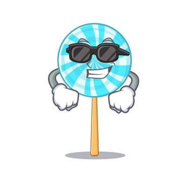 Süper havalı lolipop karakteri siyah gözlük takıyor.