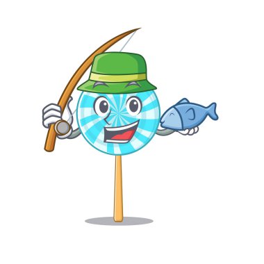 Bir balıkçılık tasarımında lolipopun vektör çizimi