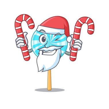 Maskot şekeri içinde lolipop getir Noel Baba şeker sepeti