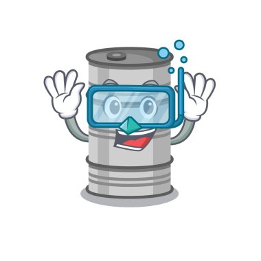 Gülümseyen yağ fıçısı çizgi film karakteri tarzı Dalış