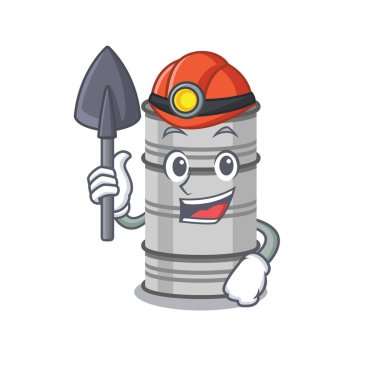 Havalı yağ fıçısı Miner çizgi film maskot çizim stili