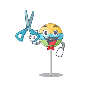 Lolipop çizgi film şeklindeki karakteri berber olarak.