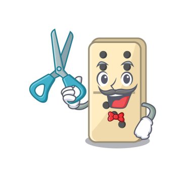 Tatlı karakter berber raflarında çizgi film dominoları