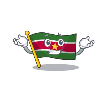 Çizgi film şeklinde sırıtan bayrak surinam karakteri