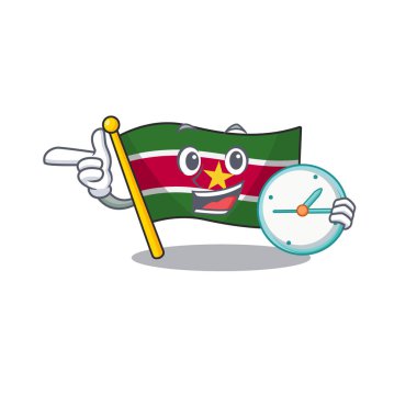 Çizgi film şekilli sürme karakteri ile saat bayrağı getir
