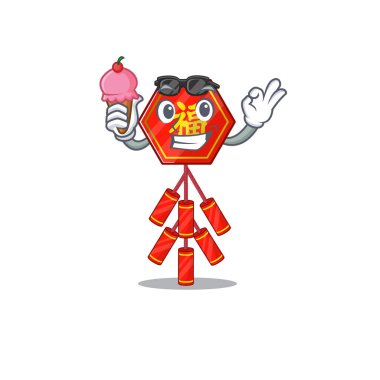 Resim karakteri, Çin kestane fişeği şekilli, dondurmalı.