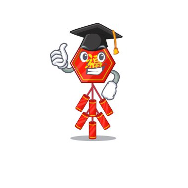 Çizgi film karakteri Çin kestane fişeği mezuniyet şapkası şekli