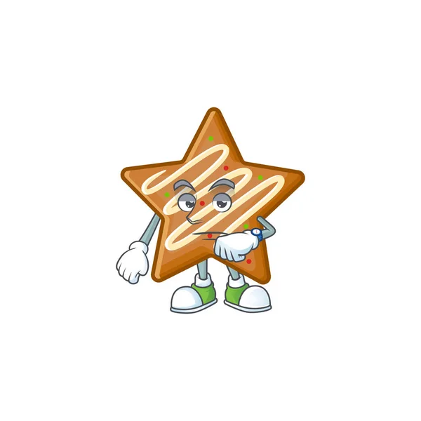 Χαρακτήρας περιμένει στο καρτούν αστέρι μπισκότα — Διανυσματικό Αρχείο