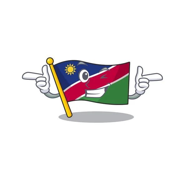 Ilustração bandeira namibia isolado piscar com desenhos animados —  Vetores de Stock