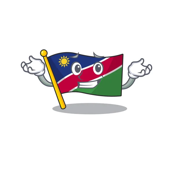Ilustración bandera sonriente namibia aislado con dibujos animados — Archivo Imágenes Vectoriales