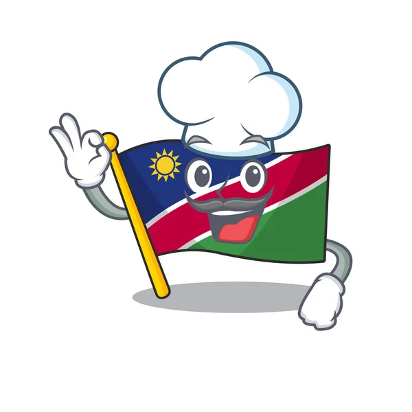 Ilustração bandeira chef namibia isolado com desenhos animados —  Vetores de Stock