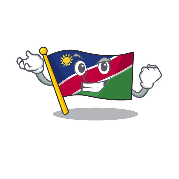 Ilustração bandeira namibia isolado com desenhos animados de sucesso —  Vetores de Stock