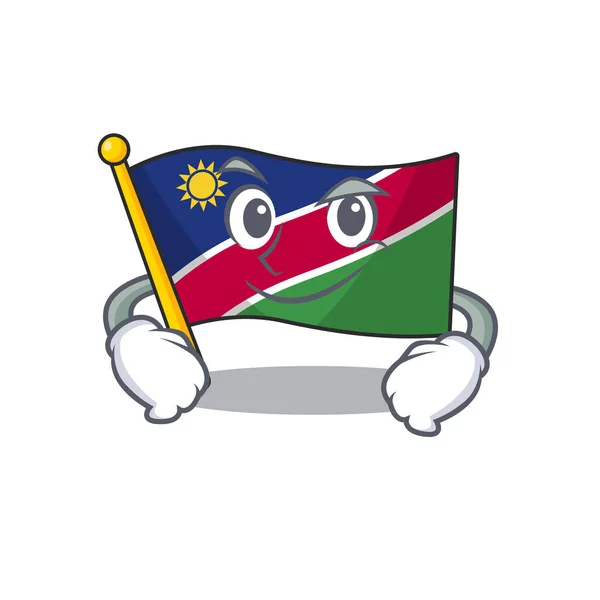 Illustration drapeau souriant namibia isolé avec dessin animé — Image vectorielle