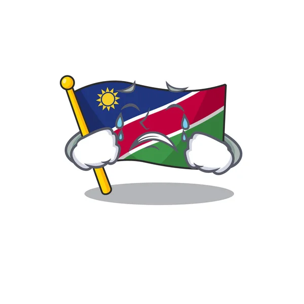 Flagga namibia tecknad med gråt formen — Stock vektor
