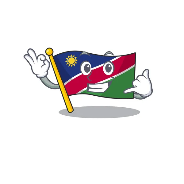 Appelez-moi drapeau namibia isolé le dans caractère — Image vectorielle
