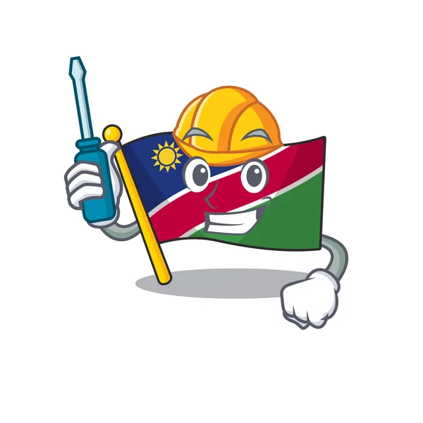 Bandera namibia aislado el de carácter automotriz — Vector de stock