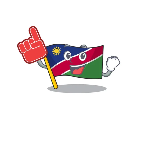 Flag namibia isolated the in foam finger character — Stock Vector