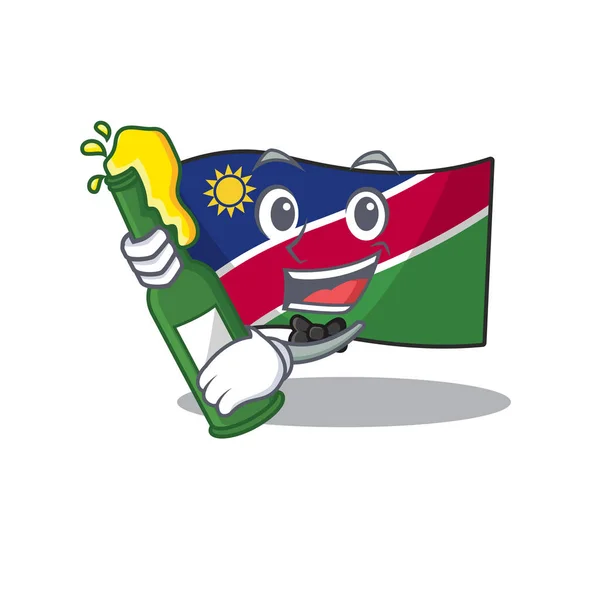 Trazer namibia bandeira de cerveja isolado o em caráter —  Vetores de Stock