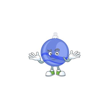 Mavi Noel balosunda sırıtan bir karakter