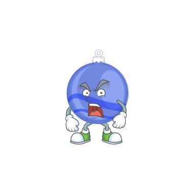 Kızgın karakterli parlak mavi noel balosu çizgi filmi