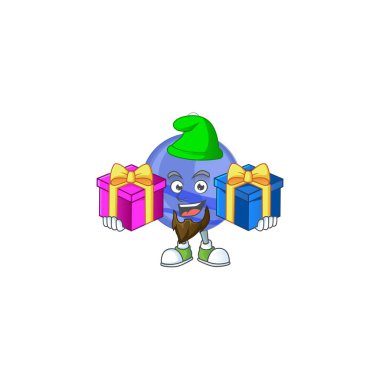 Maskot mavi noel balosunda iki hediye getir.