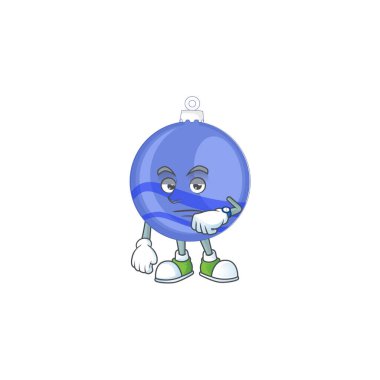 Maskot mavi Noel balosunda bekliyor.