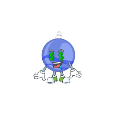 Maskot para gözü çizgi filmdeki mavi noel balosunda