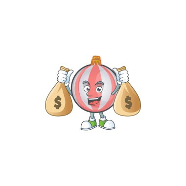 Çizgi film noel balosu para çantasıyla izole edilmiş.