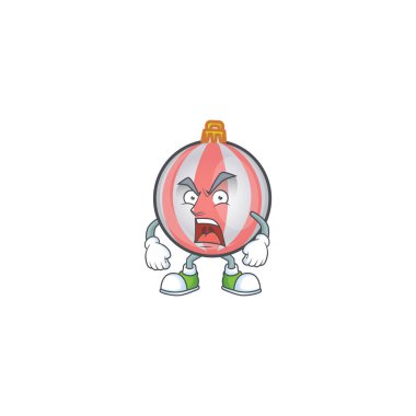 Çizgi film yılbaşı balosunda kızgın bir maskot.