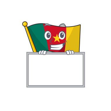 Pano ile sırıtan karakterli bayrak kamerası çizgi filmi.