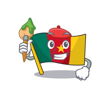 Resim karakteri şeklinde bayrak kamerun karikatürü