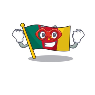 Çizgi film gülümseyen bayrak kamerası süper kahraman