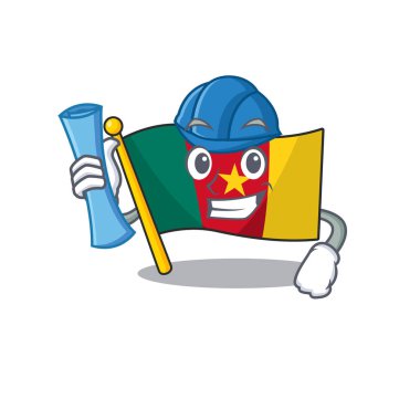 Karakter mimarına gülümseyen bayrak kamerası.