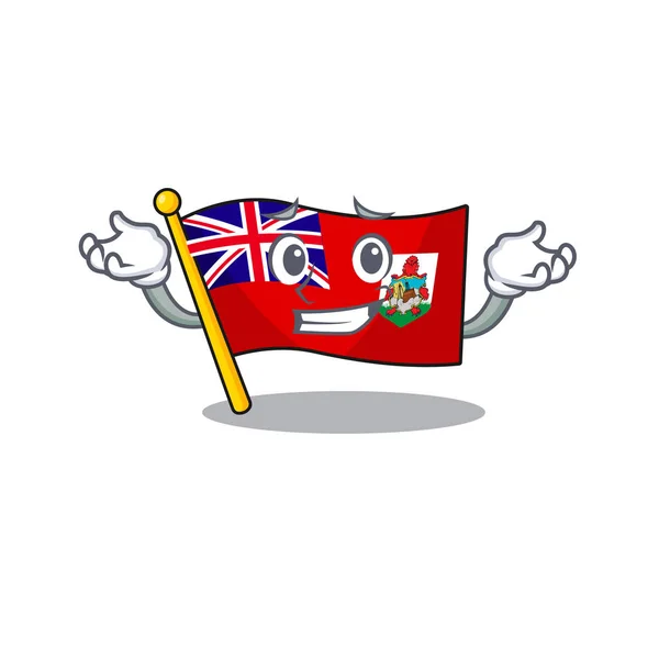 Vigyorgó illusztráció zászló bermuda a kabala — Stock Vector