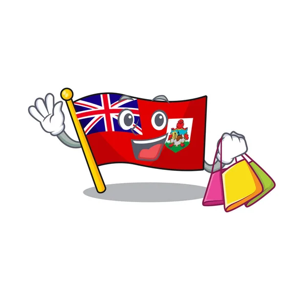 Illusztráció zászló bermuda a bevásárló kabala — Stock Vector